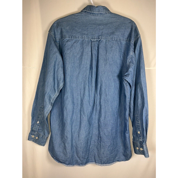 WARNER BROTHERS Tasmanian Devil Another Long #@%&!! Day! Denim Button Up Adult M - Picture 3 of 9